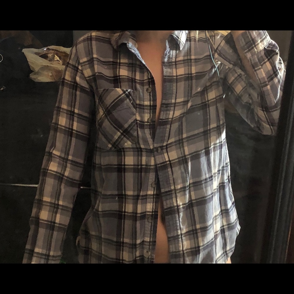 Blue, white, and black flannel